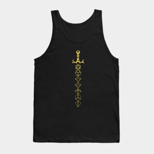 Yellow Polyhedral Seven Dice Set Tabletop RPG Addict Tank Top